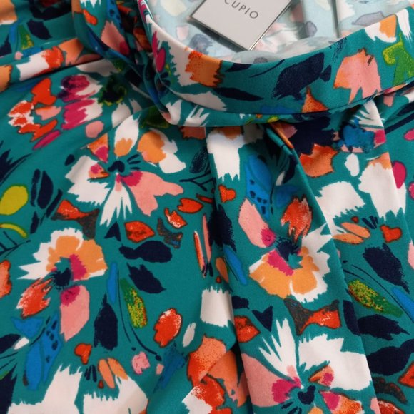 Cupio Blue Floral Spring Midi Skirt NWT - Picture 7 of 7